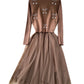 Cherry Vest Long-Sleeve Knitted Patchwork Mesh Dress