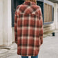 Single Breasted Plush Check Shirt Jacket Top Ladies