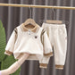 Children's Lapel Sweatshirt Sports Two-Piece Set