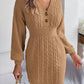 Robe boutonnée à manches lanternes pour femme