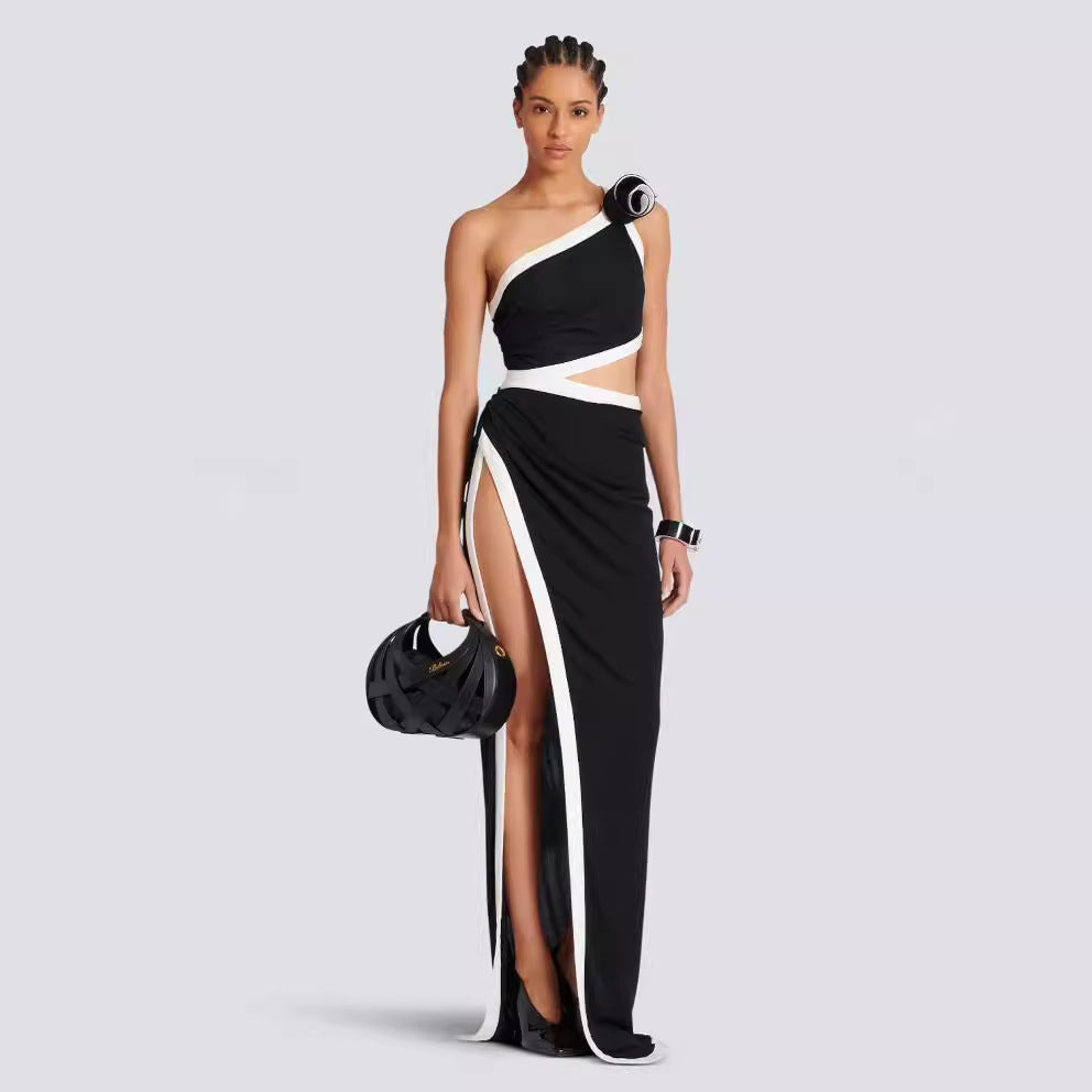 Bandage Dress European And American Shoulder Dress