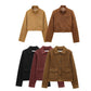 Suede Texture Effect Coat Beauty Clothing