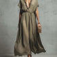Loose-fit V-neck Casual Chic Womens Dress