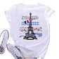 Fashion Eiffel Tower Print Women's Short Sleeve