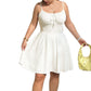 Plus-size Womens Summer White Slip Dress