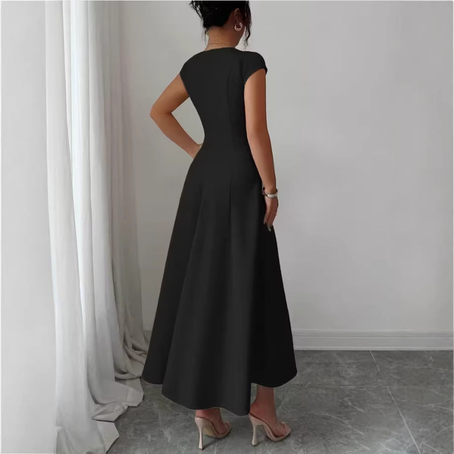 Fashionable And Elegant Slim-fit Tank Dress With A-line Skirt For Women