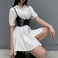 Waist Seal White Shirt Skirt Women's Mid-length