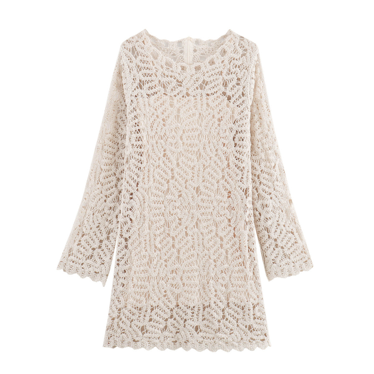 Summer Women's European And American Round Neck Crocheted Knitted Vest Skirt Suit
