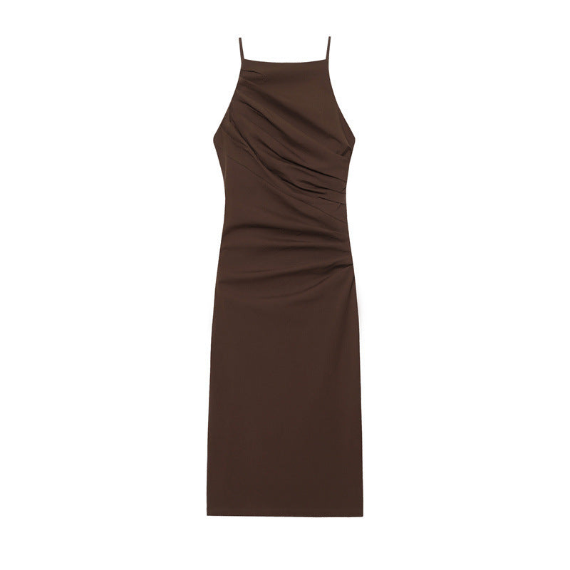 Women's Fashion Slim Fit Pleated Suspender Dress