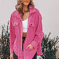 Women's Fashion Polo Collar Single-breasted Long Sleeve Shirt Coat