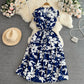 Elegant V-neck Printed Dress For Women