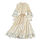 Ladies Vintage Cutout Lantern Long Sleeve Dress