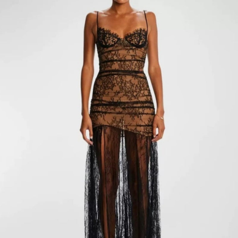 Light Luxury Minority Lace Sling Fishtail Dress