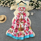 Light Luxury Graffiti Printing Slip Dress Women