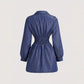 Stylish And Elegant Slim-fit Womens Dress With A Lapel Collar And Long Sleeves