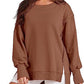 Solid Oversized Sweatshirt Crew Neck Long Sleeve Pullover Hoodies Tops Fashion Fall Women Clothes Winter