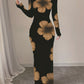 Women's Off Shoulder Printed Cross Body Sheath Dress