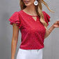 Women's New Polka Dot Ruffle Sleeve V-neck Top