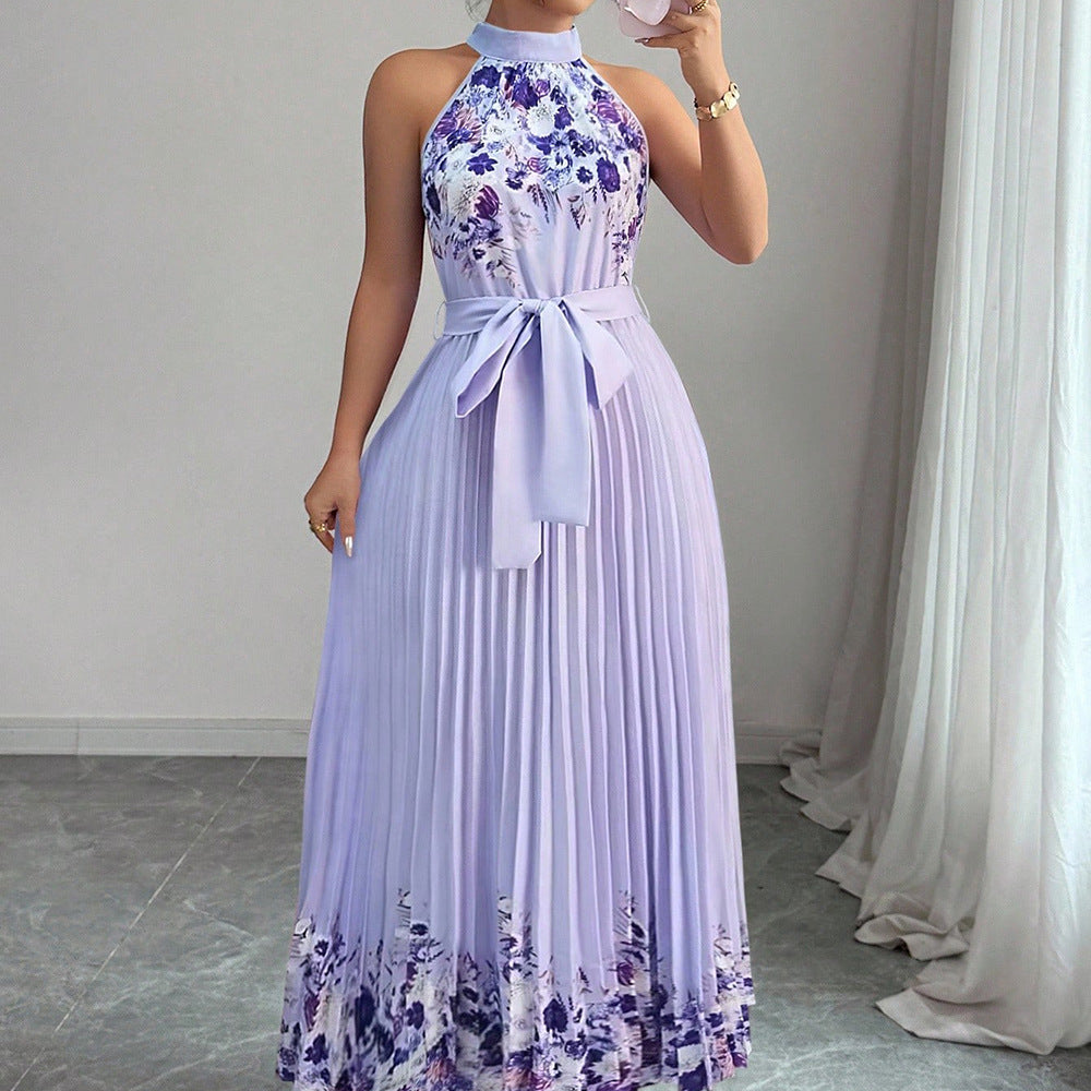 Women's Fashionable Printed Pleated Dress