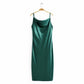 High-waisted Slimming Short-sleeved Design Mid-length Strappy Dress