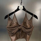 Halter Spun Yarn Sling With Mid-length Dress Set
