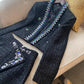 Diamond Blue And Fruit Collar Short Tweed Coat Short Skirt