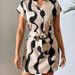 Women's Independent Station V-neck Printed Lace Up Dress