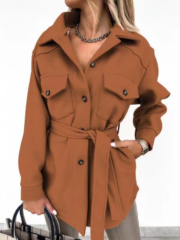 Petite veste parfumée à lacets tendance avec poches