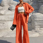 Fashion Graceful Plus Size Women's Long Sleeve Cardigan Two-piece Set Casual Solid Color Suit