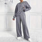 Women's Round Neck Long-sleeved Trousers Temperament Twinset