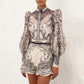 Women's Printed Shirt Short Polyester Suit