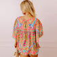 Women's Fashion Colorblock Printed Chiffon Shirt