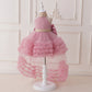 Girls Evening Dress Light Luxury Mesh Pleated Pettiskirt