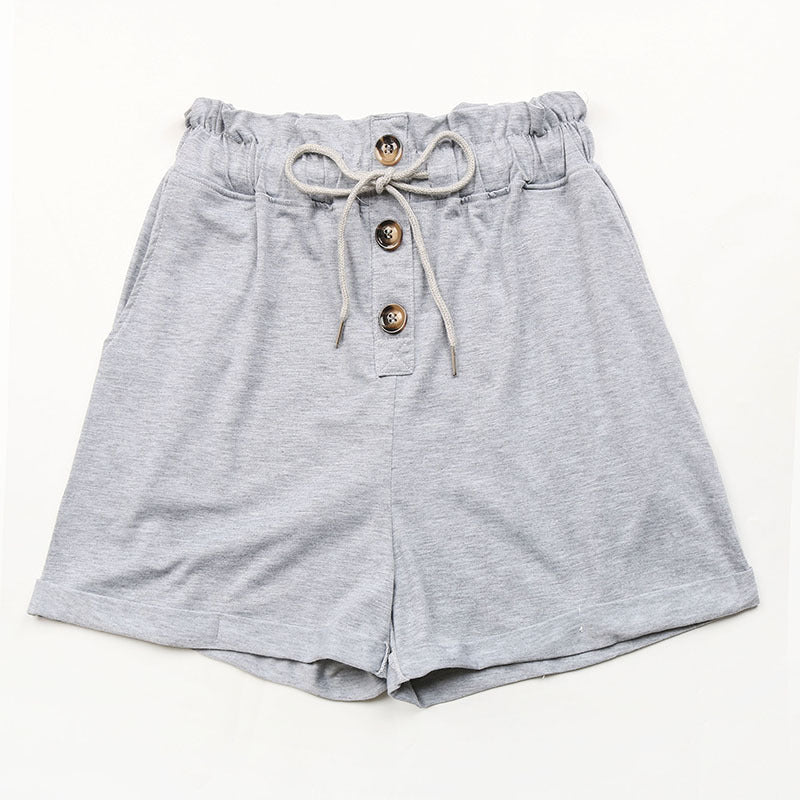 Short de sport décontracté taille haute élastique pour femme