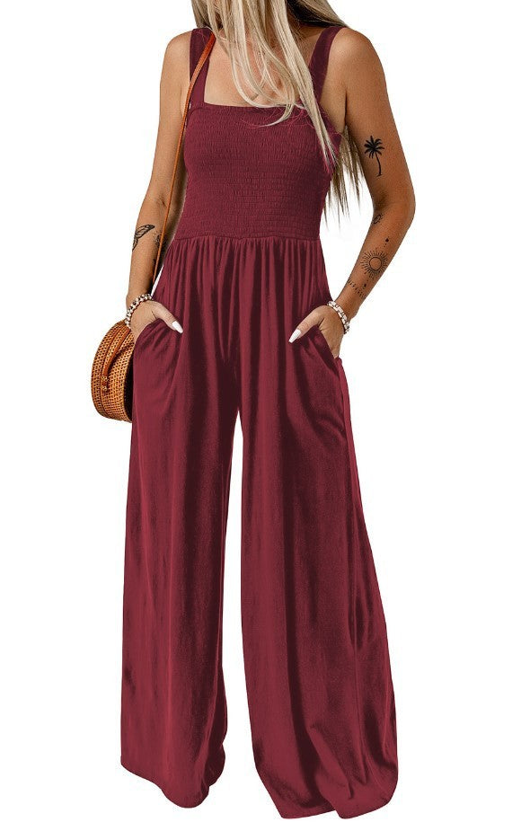Sleeveless Tube Top Women's Commuting Wear Vest Jumpsuit Loose Wide Leg