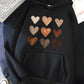 Gradient Heart-shaped Kangaroo Pocket Printed Hoodie