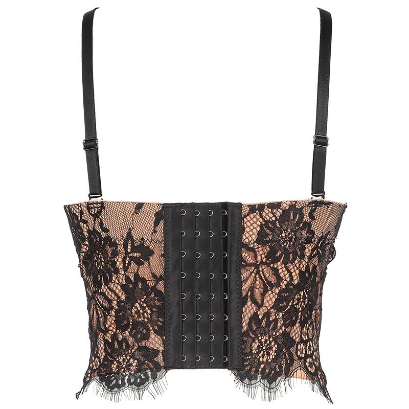 Lace Halter Beauty Back Wrap Bra To Prevent Nakedness