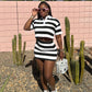 Women's Cropped Striped Shirt Collar Suit