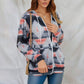 Women's Casual Geometric Loose Hooded Pocket Jacket