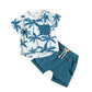 Ensemble t-shirt et short imprimé forêt tropicale style sport