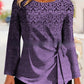 Women's Clothing Round Neck Tied Top