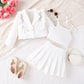 Strappy Tank Top Pleated Skirt Three-piece Set