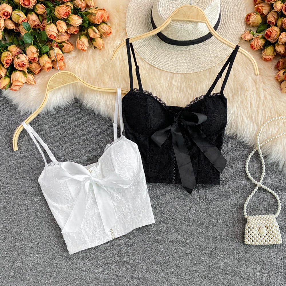 Lace Camisole With Slim Eyelashes And Beautiful Back