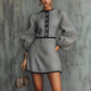 Sophisticated Chanel-inspired Gray Patchwork Knit Dress