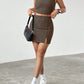 Women Plaid Square Collar Cropped Tank Top And Bodycon Mini Skirt Set