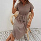 Fashion Printed Waist Control Sleeve V-neck Slim Dress