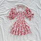 Short Sleeve Waist-controlled Ruffled Sleeve Pleated A- Line Jumpsuit