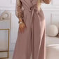 Sequined Top Wide Leg Pants Casual Suit Women