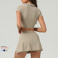Short-sleeved Shirt Running Anti-emptied Pantskirt Two-piece Suit