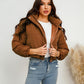 Hooded Short Cotton Coat Solid Color Winter Women